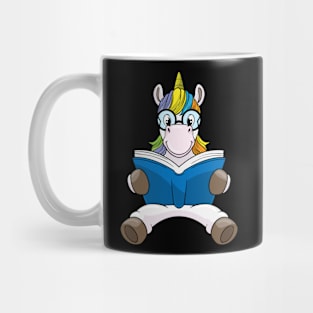 Unicorn as Nerd with Glasses & Book Mug